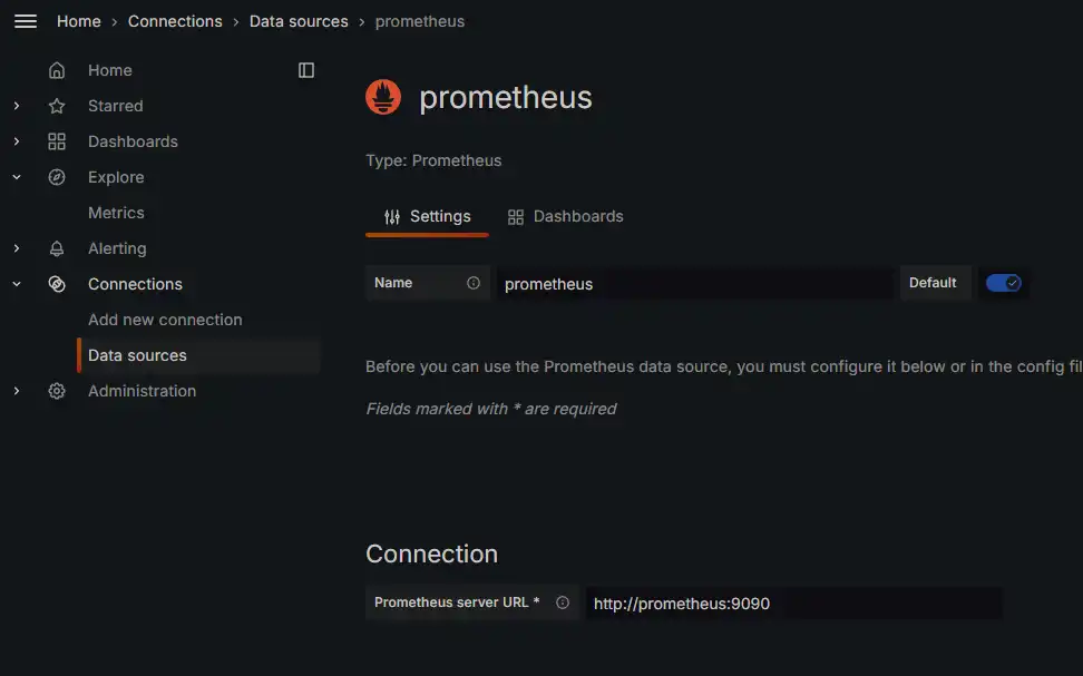 Fuente de datos Prometheus